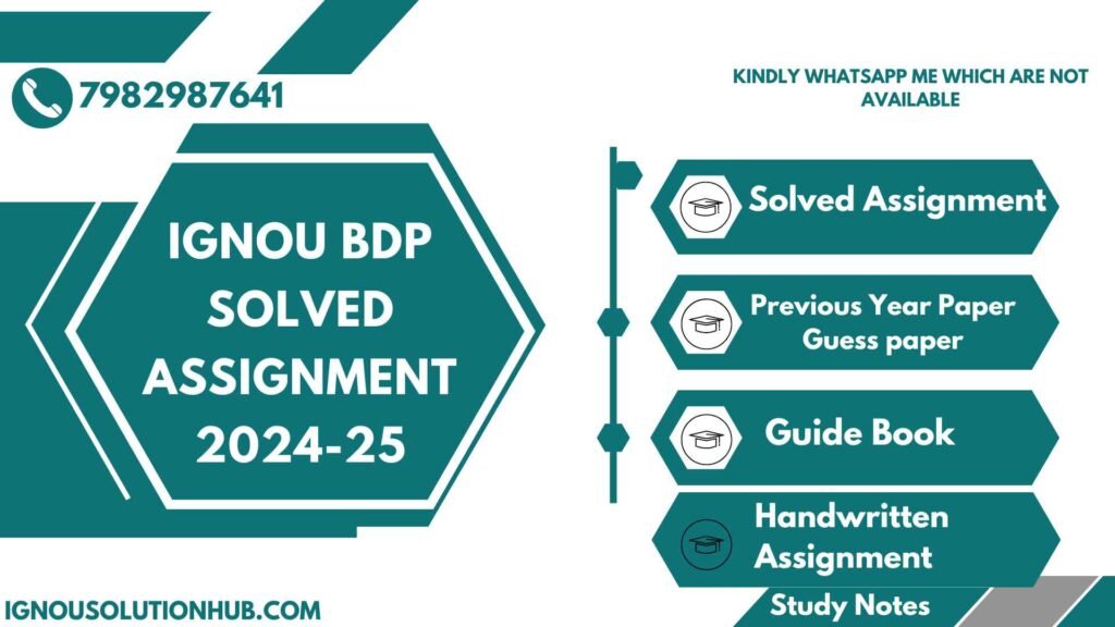 IGNOU BDP Solved Assignment 24-25