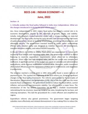 IGNOU BECE-146 Previous Year Solved Question Paper English Medium (JUNE 2022)
