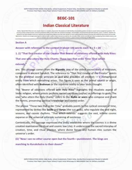 IGNOU BEGC-101 Solved Assignment 2025-26 English Medium