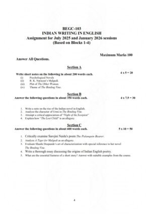 IGNOU BEGC-103 Solved Assignment 2025-26 English Medium