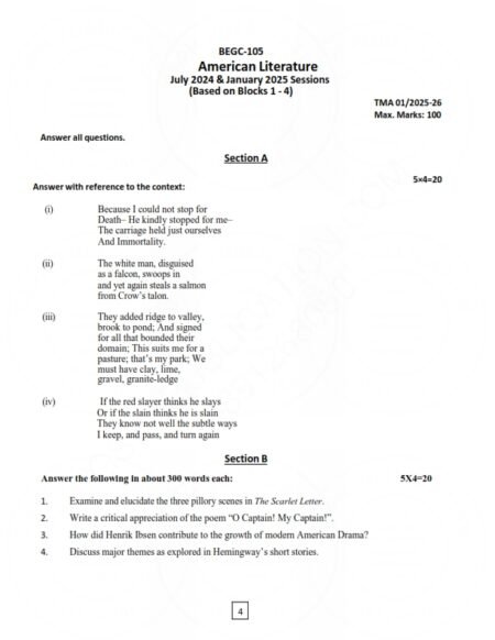 IGNOU BEGC-105 Solved Assignment 2025-26 English Medium