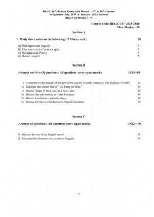 IGNOU BEGC-107 Solved Assignment 2025-26 English Medium