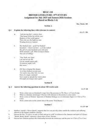 IGNOU BEGC-110 Solved Assignment 2025-26 English Medium