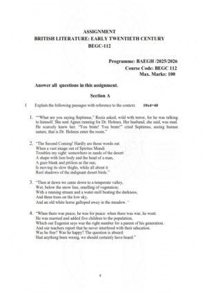 IGNOU BEGC-112 Solved Assignment 2025-26 English Medium