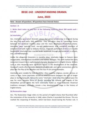 IGNOU BEGE-142 Previous Year Solved Question Paper English Medium (JUNE 2023)
