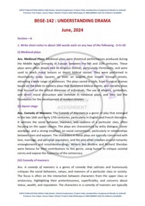 IGNOU BEGE-142 Previous Year Solved Question Paper English Medium (JUNE 2024)