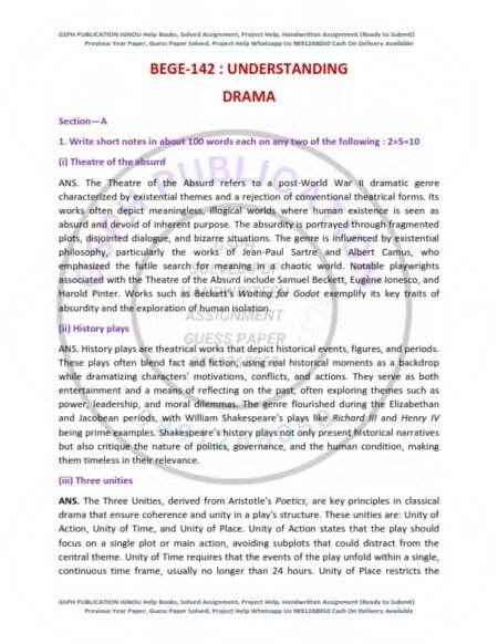 IGNOU BEGE-142 Previous Year Solved Question Paper English Medium (DEC 2023)