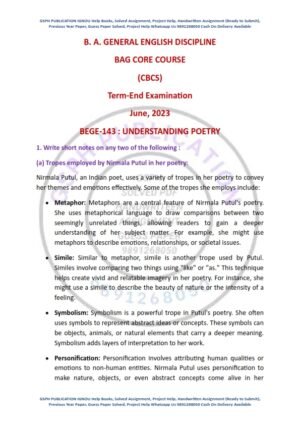 IGNOU BEGE-143 Previous Year Solved Question Paper English Medium (June 2023)