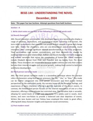 IGNOU BEGE-144 Previous Year Solved Question Paper English Medium (DEC 2024)