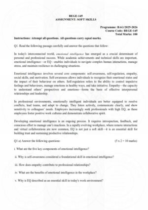 IGNOU BEGE-145 Solved Assignment 2025-26 English Medium