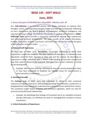 IGNOU BEGE-145 Previous Year Solved Question Paper English Medium (June 2023)