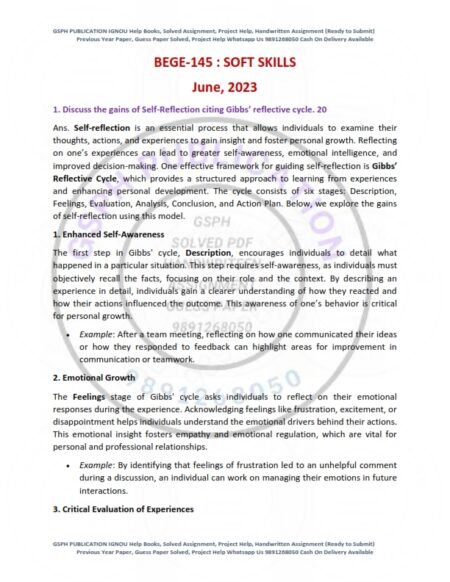 IGNOU BEGE-145 Previous Year Solved Question Paper English Medium (June 2023)