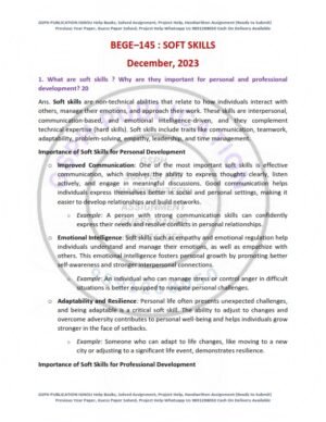 IGNOU BEGE-145 Previous Year Solved Question Paper English Medium (DEC 2023)