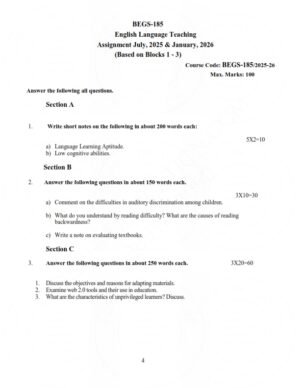 IGNOU BEGS-185 Solved Assignment 2025-26 English Medium