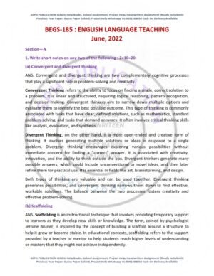 IGNOU BEGS-185 Previous Year Solved Question Paper English Medium (JUNE 2022)