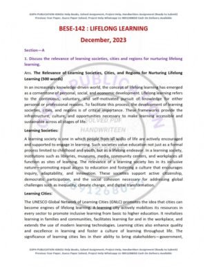 IGNOU BESE-142 Previous Year Solved Question Paper English Medium (DEC 2023)