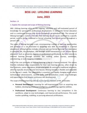IGNOU BESE-142 Previous Year Solved Question Paper English Medium (June 2023)