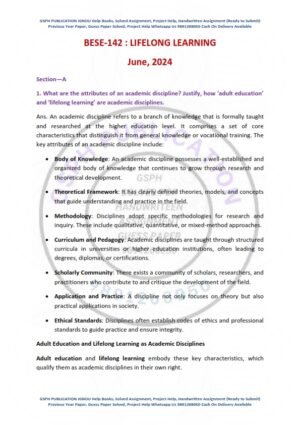 IGNOU BESE-142 Previous Year Solved Question Paper English Medium (June 2024)