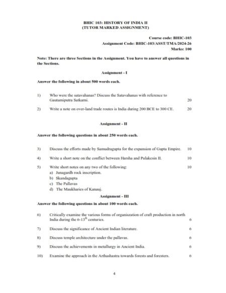 IGNOU BHIC-103 Solved Assignment 2025-26 English Medium