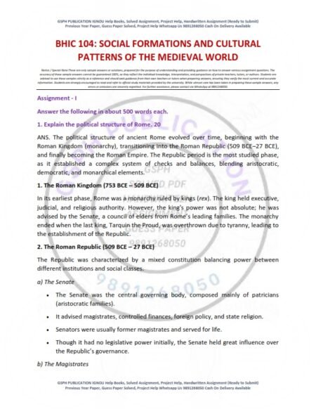 IGNOU BHIC-104 Solved Assignment 2025-26 English Medium