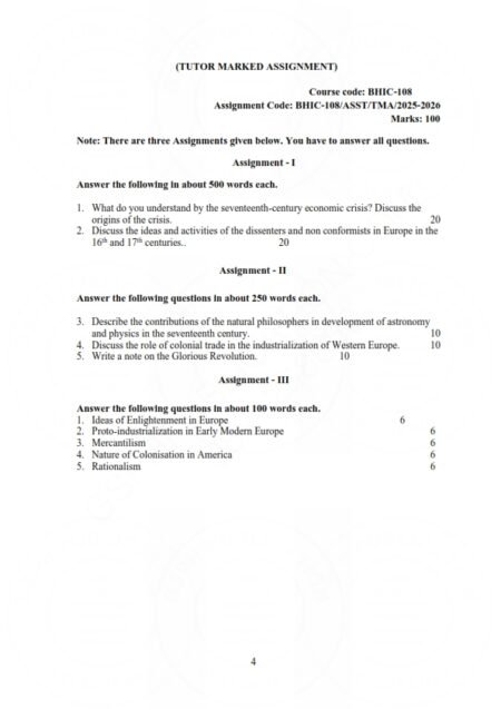 IGNOU BHIC-108 Solved Assignment 2025-26 English Medium