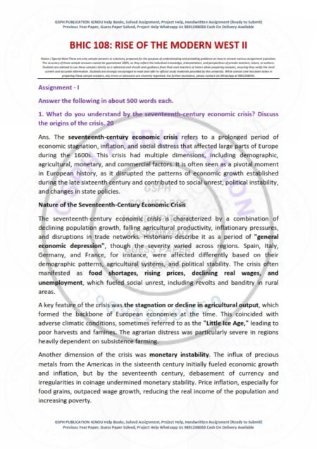 IGNOU BHIC-108 Solved Assignment 2025-26 English Medium
