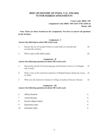 IGNOU BHIC-107 Solved Assignment 2025-26 English Medium