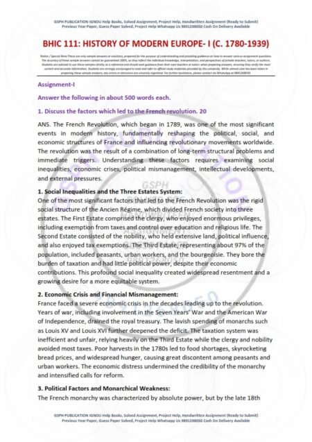 IGNOU BHIC-110 Solved Assignment 2025-26 English Medium