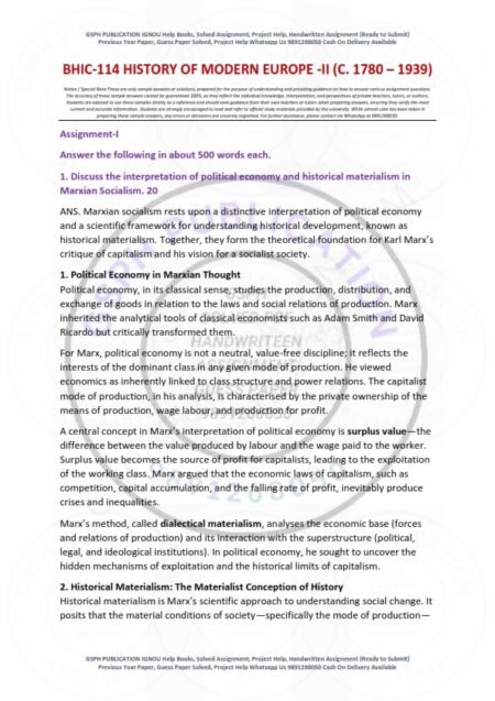 IGNOU BHIC-114 Solved Assignment 2025-26 English Medium