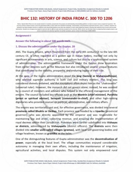 IGNOU BHIC-132 Solved Assignment 2025-26 English Medium