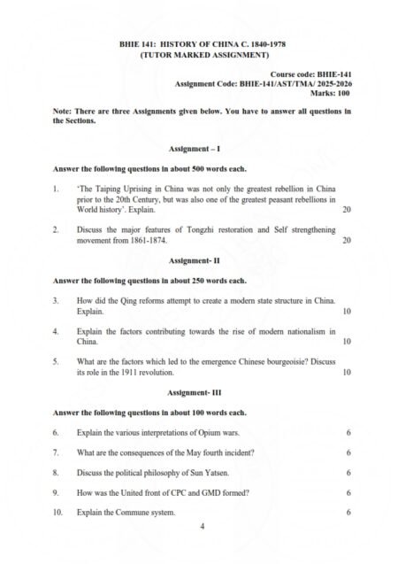 IGNOU BHIE-141 Solved Assignment 2025-26 English Medium
