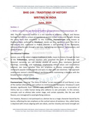 IGNOU BHIE-144 Previous Year Solved Question Paper English Medium (June 2024)
