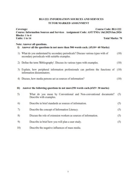 IGNOU BLIE-229 Solved Assignment 2025-26 English Medium