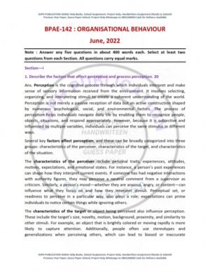 IGNOU BPAE-142 Previous Year Solved Question Paper English Medium (June 2022)