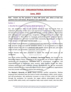 IGNOU BPAE-142 Previous Year Solved Question Paper English Medium (June 2023)