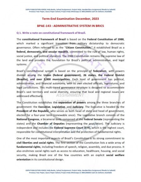 IGNOU BPAE-143 Previous Year Solved Question Paper English Medium (DEC 2023)