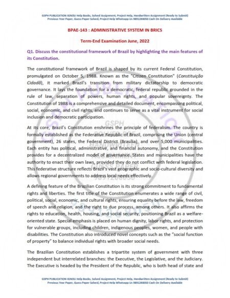 IGNOU BPAE-143 Previous Year Solved Question Paper English Medium (June 2022)