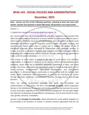 IGNOU BPAE-144 Previous Year Solved Question Paper English Medium (DEC 2023)