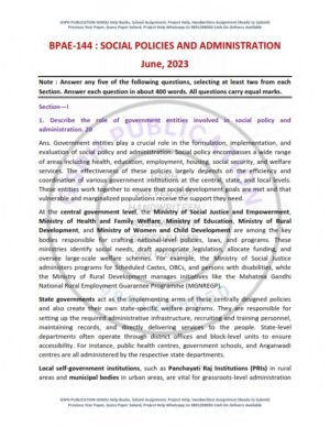 IGNOU BPAE-144 Previous Year Solved Question Paper English Medium (June 2023)