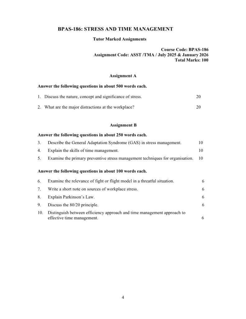 IGNOU BPAS-186 Solved Assignment 2025-26 English Medium