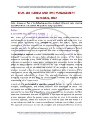 IGNOU BPAS-186 Previous Year Solved Question Paper English Medium (DEC 2022)