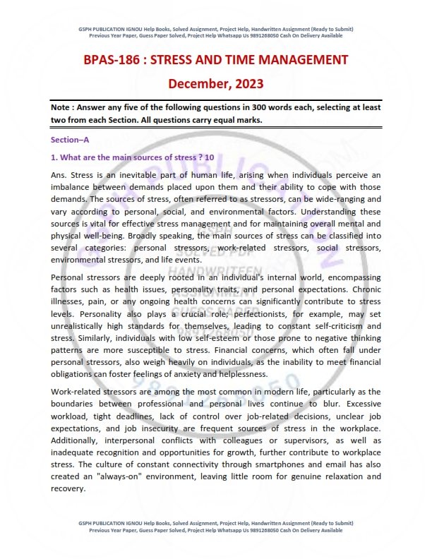 IGNOU BPAS-186 Previous Year Solved Question Paper English Medium (DEC 2023)