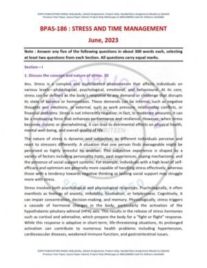 IGNOU BPAS-186 Previous Year Solved Question Paper English Medium (JUNE 2023)