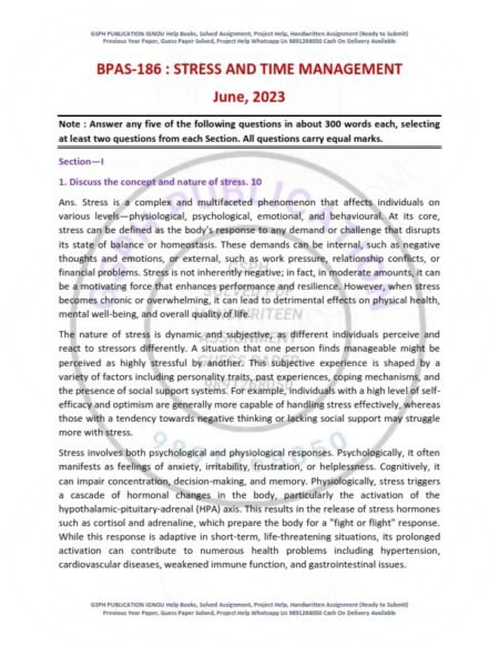 IGNOU BPAS-186 Previous Year Solved Question Paper English Medium (JUNE 2023)