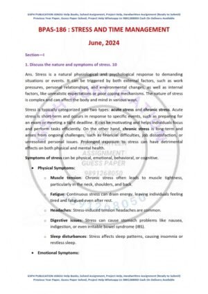 IGNOU BPAS-186 Previous Year Solved Question Paper English Medium (JUNE 2024)