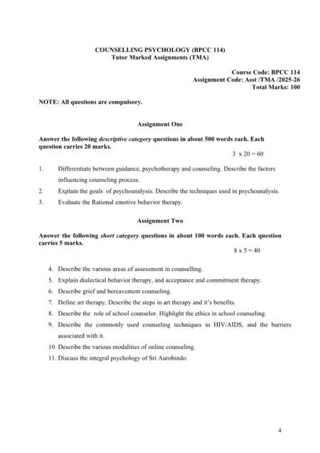 IGNOU BPCC-114 Solved Assignment 2025-26 English Medium
