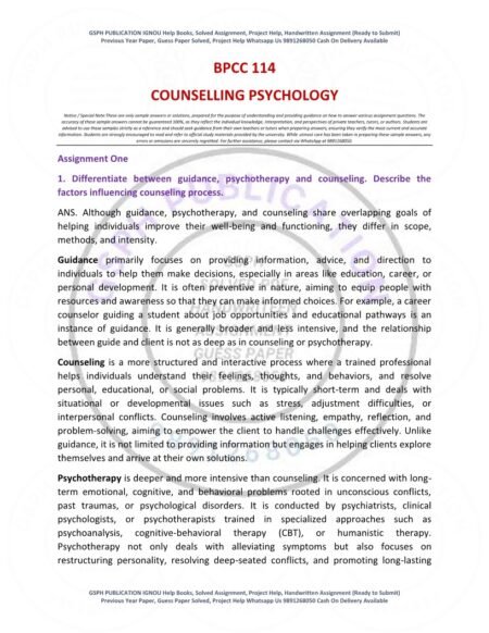 IGNOU BPCC-114 Solved Assignment 2025-26 English Medium