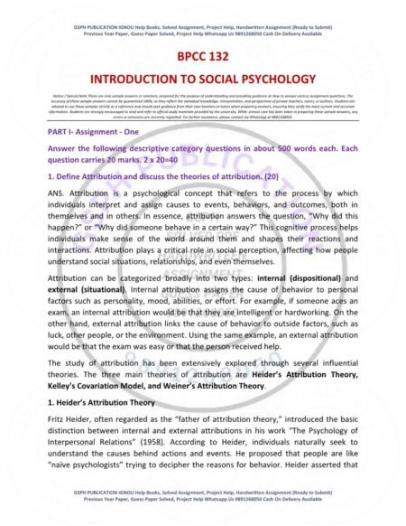 IGNOU BPCC-132 Solved Assignment 2025-26 English Medium(With Tutorial) - Image 2