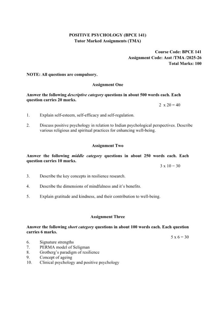 IGNOU BPCE-141 Solved Assignment 2025-26 English Medium