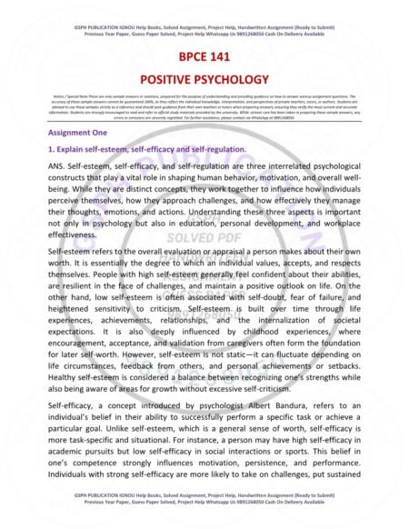 IGNOU BPCE-141 Solved Assignment 2025-26 English Medium